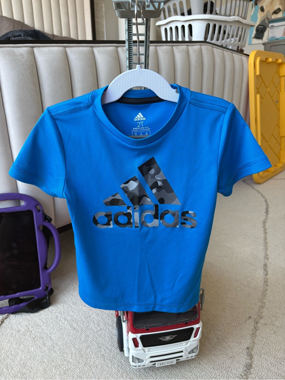 Adidas | Kids' Blue Logo Short Sleeve Tee - EUC